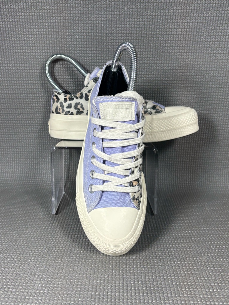 Converse By You Lift Lavender/Leopard Print Platform Low Top Sneaker W's 5/M's 3